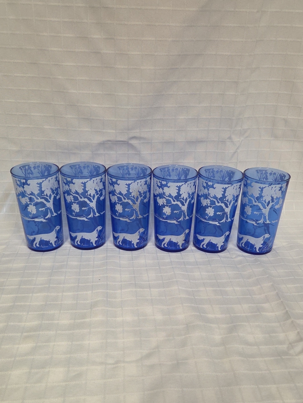 Hazel Atlas, blue tumblers.